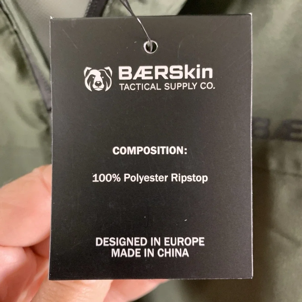 Baerskin Tactical Waterproof Hooded Rain Jacket Mens XL Dark Green Utility New